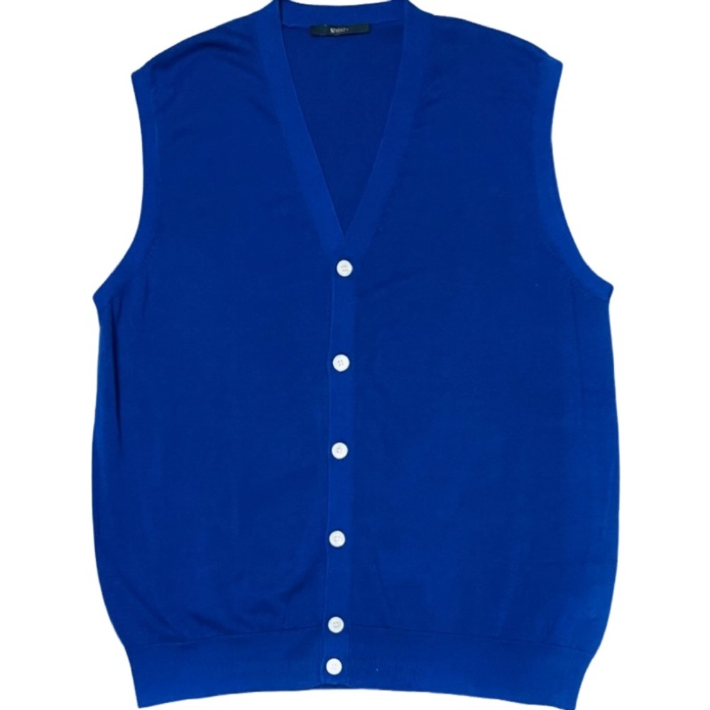 NWOT/NBW Seventy Venezia Royal Blue Men’s Cotton Cardigan Vest. XL